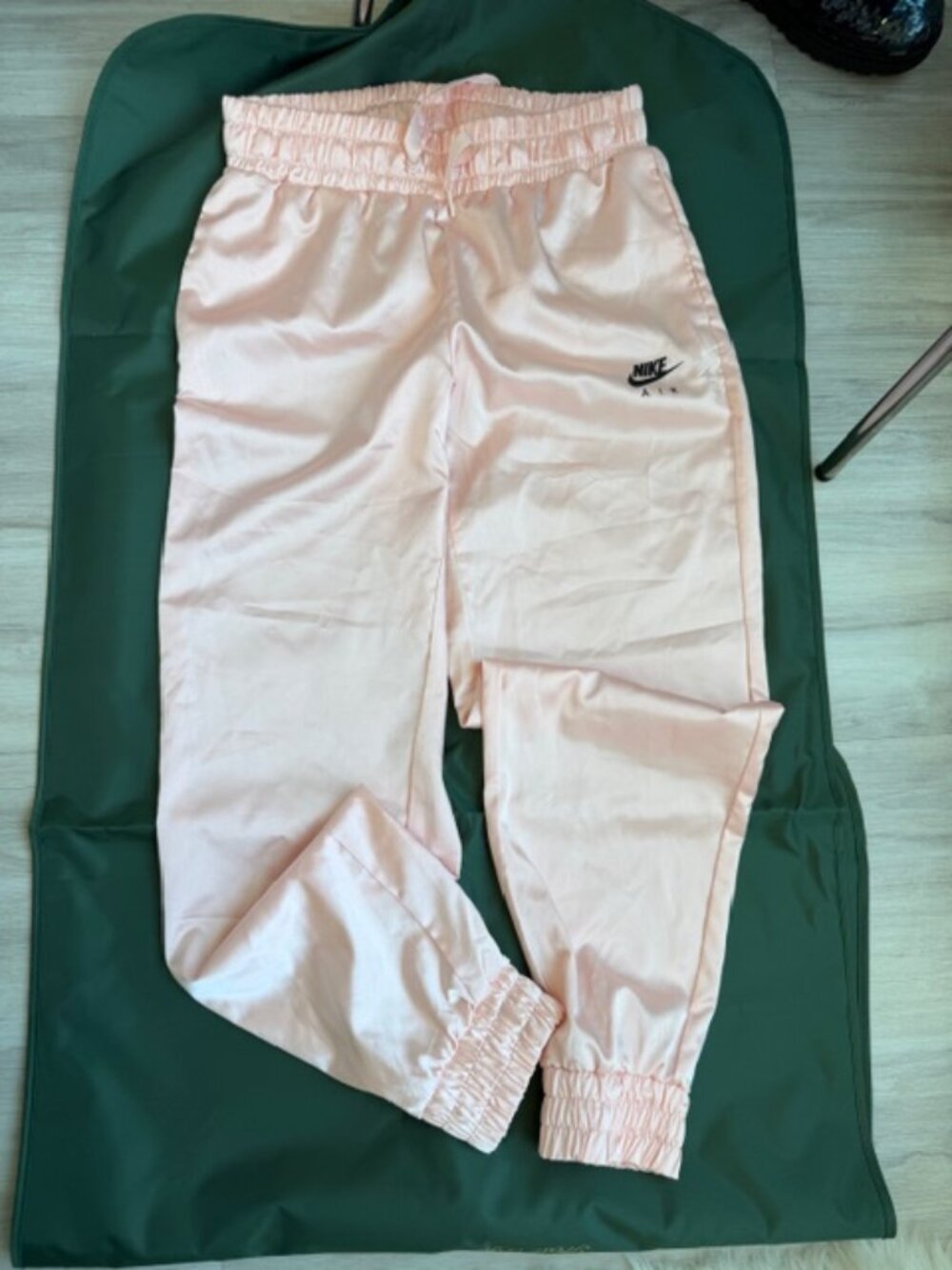 Nike Satin Joggers, light pink color, size small